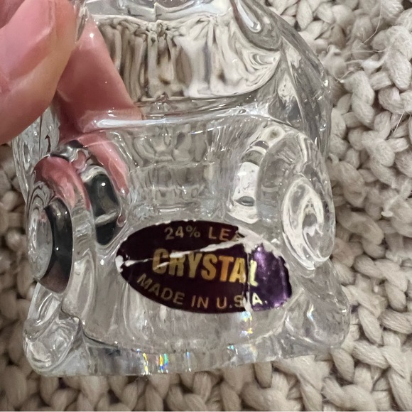 Vintage Crystal Christmas sleigh or tidbit holder - Picture 3 of 3